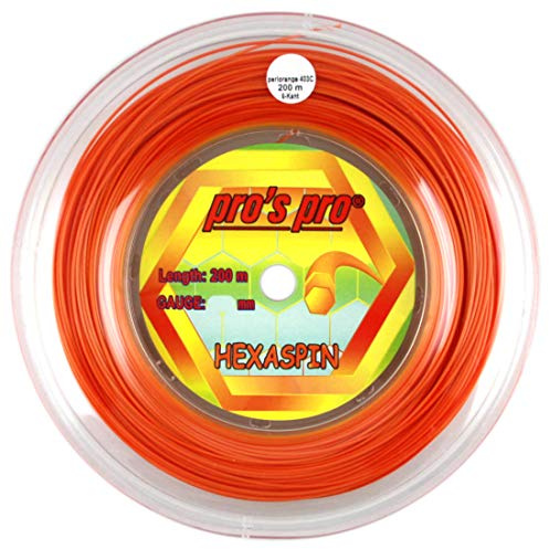 PROS PRO Hexaspin Tennissaite - 200m Rolle - 1.30mm - Orange