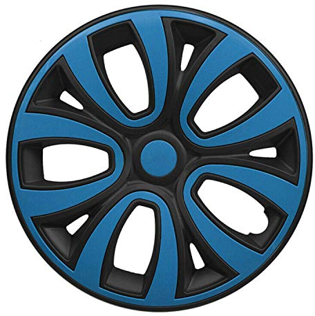 OMAC 4X Radkappen Radzierblenden Radblenden 16 Zoll Stahlfelgen Matt Schwarz-Blau