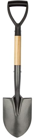 VNIMTI Shovel for Digging, Round Small Shovel with Wooden D-Handle, Metal Garden Shovel for Gardening, 28 Inches