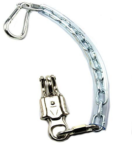 Anbindekette 140cm ummantelt Panikhaken Karabiner Kette PVC-Überzug