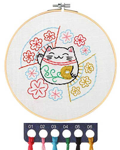 MWOOT Barn Broderi Startkit - DIY Korsstygn för Nybörjare Med Broderier (Turkatt)