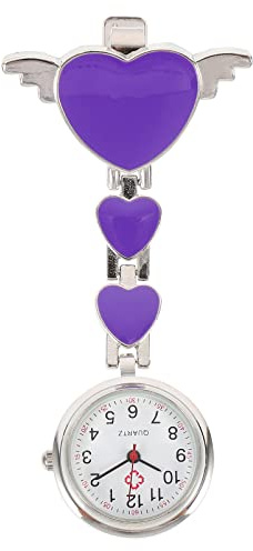 Hemobllo Krankenschwester Uhr Taschenuhr Schwesternuhr Herz Design Quarzuhr Krankenschwesteruhr Ansteckuhr Brosche Quarzwerk Pflegeuhr Fob Uhr für Arzt Krankenschwester Damen Geschenk