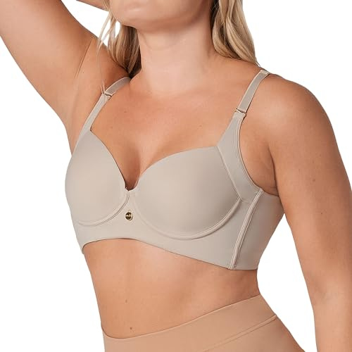 Leonisa Sujetador de Push up Suave y cubrimiento Alto en sisa y Espalda Cover Bra