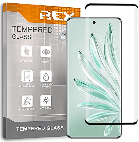 REY Curved Phone Screen Protector for Honor 70, Black, Premium Tempered Glass, 3D / 4D / 5D, Anti Breaking