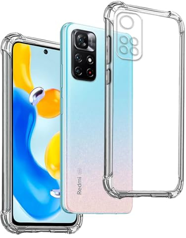 Funda Anti-Shock Gel Transparente para XIAOMI REDMI Note 11S 5G - XIAOMI Poco M4 Pro 5G, Ultra Fina 0,33mm, Esquinas Reforzadas, Silicona TPU de Alta Resistencia y Flexibilidad