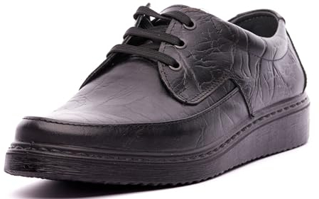 Nordan 1108B100 Herrenschuhe aus echtem Leder. Anzugschuhe Herren mit hohem Komfort. Bequeme Schuhe Herren zum Anzug und für den Alltag. 43