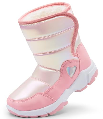 Harvest Land Kids Snow Boots Boys Girls Winter Boots For Toddler Waterproof Snow Ankle Boots Kids Anti-slip Walking boots Warm Fur Lined High-Top Snow Boots