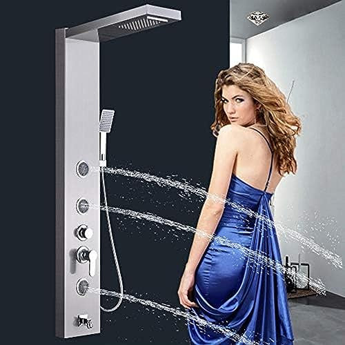 Colonne de douche murale en Nickel brossé, panneau de douche avec Jets de douche à main, plaque de baignoire, robinet mitigeur de douche Beauty Comes
