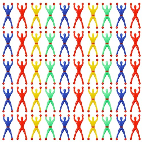 Pilikoll 50 Piezas Hombre pegajoso Trepamuros Colorido Pegajoso Ventana Rastreador Hombres Juguetes Pegajosos Estirables Escalador de Pared Pegajosa Para Ofertas para Fiestas Infantiles