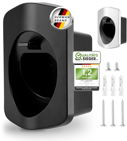 Spark-e Typ 2 Ladekabel Halterung | Sichere Wallbox Kabelhalterung für EV-Ladegeräte | Typ 2 Halterung Ladekabel Organizer in Deutscher Qualität | Schwarz