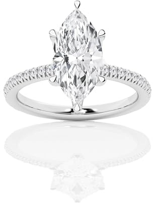 Molioaki Verlobungsring Damen 925 Sterling Silber Eheringe Frauen Ringe 1.21-3.21 ct 5A Zirkonia Personalisierte Individuelle Gravur Ring-Marquise