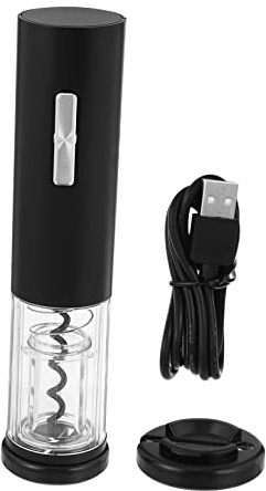 Alipis Abrebotellas Eléctrico Abridor De Vino Tinto Sacacorchos Eléctrico Para Botellas De Vino Abridor De Botellas De Vino Recargable Herramienta De Apertura De Vino Tinto Black Abs