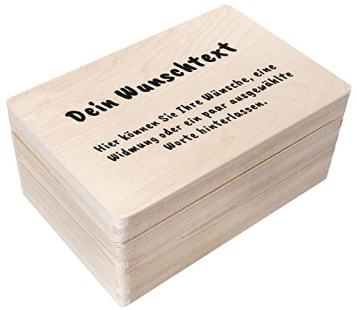 Creative Deco Personalisierte Geschenke Wunschtext Holzkiste | Dein Text | Eigener Beliebiger Individuelles Geschenk | Geschenkkiste Geschenkbox | Für Frauen, Männer und Paar
