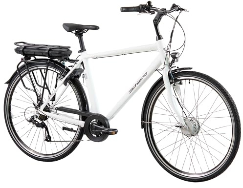 F.lli Schiano E-Moon, Bicicleta Electrica de Ciudad, 28, Batería 36V 14.5Ah Extraíble, Motor 250W 40Nm, Bici Electrica Urbana, Unisex Adulto, Blanco