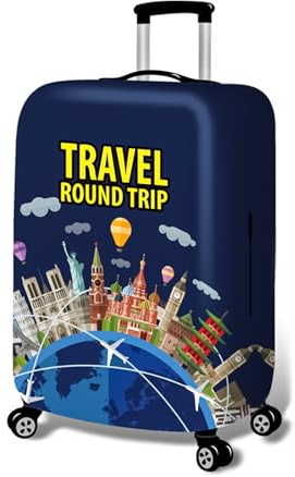 Marjoramy Funda para Maleta Elástica 18-32 Pulgadas - Protector Antiarañazos & Impermeable, Cubremaletas de Poliéster Lavable - Accesorio de Viaje para Avión, Vacaciones, Negocios (A, M)
