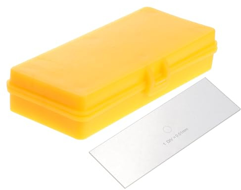 MOTHNUR Microscope Calibration Slide Platform Stage Micrometer C-type 0.01mm Reticle Accurate Calibration Slide for Microscope Objectives with Storage Box