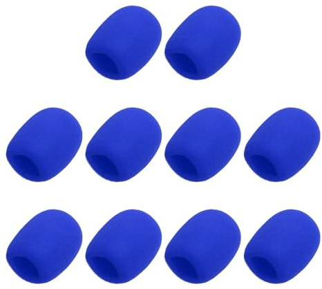 QUARKZMAN 10 Stück Mikrofon Windschutz Popschutz Mikrofon 40mm (1.57) ID 10mm (0.39) Dicke Universelle Mikrofon Schaumstoff Abdeckung für Meisten Handmikrofone KTV Konferenzraum Blau