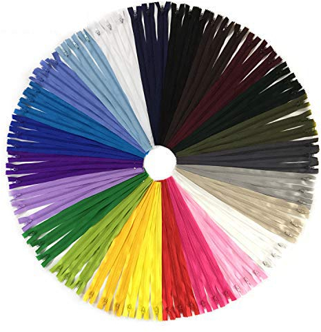 DOITEM 72 cerniere in nylon, 24 colori, lunghezza 30 cm, larghezza 2,5 cm, per vestiti, borse, matite