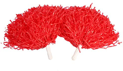 SolUptanisu Cheerleading Poms für Kinder, Cheerleading Poms, für Sport, Party, Tanz, nützliches Zubehör (rot)
