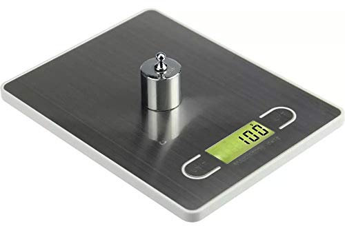 Bilancia da Cucina Digitale - Pesata Massima 5kg/11lb 1g/0.1oz Alta Precisione Acciaio Inossidabile Facile da Pulire Display LCD HD,Rosso
