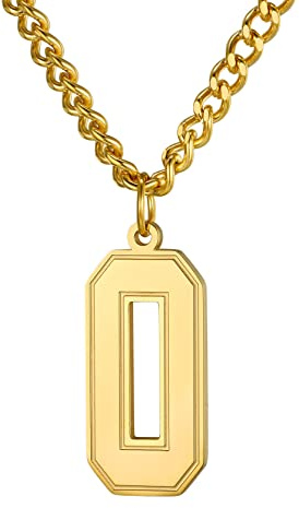 GoldChic Herren Damen Tennis Kette Gold Edelstahl 0-9 Nummer Halskette Punk Style Sportzahlen Anhänger Panzerkette mit 0-9 Charms Geschenke für Männer Frauen