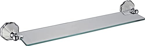 HOUSLER Weißes Keramik-Bad-Zubehör (weißes Keramik-Bad-Glasregal), 52 mm breit, 12,8 mm tief.