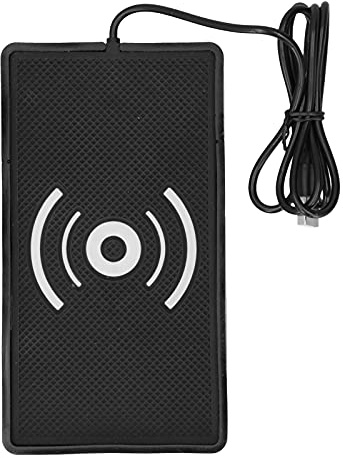 Caricabatterie Wireless Universale per Elettronica, Caricatore Wireless per Auto in PVC 10W Antiscivolo per Cellulare Supporto per Tappetino di Ricarica Rapida Portatile
