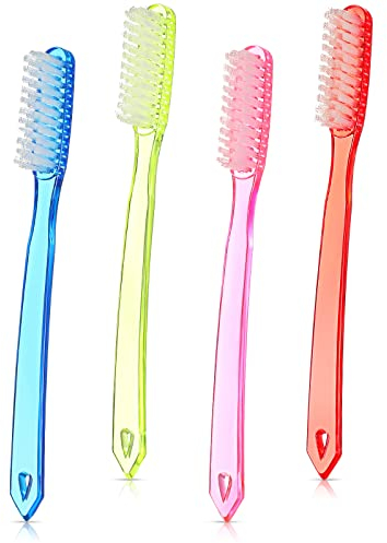 4 Spazzolino da Denti Extra Duro Solido Spazzolini a Testa Intera Enorme Spazzolino Manuale con Setole Dure Forte per Pulizia Dentale Sbiancante Oral Toothbrush per Adulti Viaggio, 4 Colori