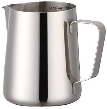 ZWEBY Pot à mousser Le Lait Milk Coffee Cappuccino Latte Art Barista Pitcher Joute Merce pour Le café, Latte Art (Couleur : Silver, Size : 400ml)