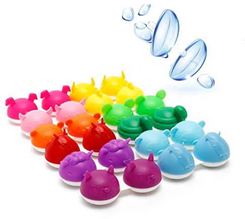Estuche para lentes de contacto, Estuches para lentes de contacto Lindo paquete de 12 Estuches para lentes de contacto Colorido Caja a granel Soporte Contenedor Kit de almacenamiento Estuches portátil