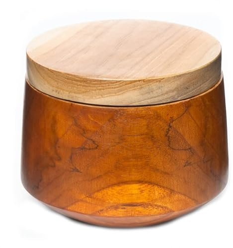 Rainforest Bowls Javanese Regular Rounded Edge Mushiwan Wooden Bowl with Lid - 6 Diameter- Hot & Cold Friendly, Ultra-Durable- Japan-Inspired Custom Design Handcrafted by Indonesian Artisans