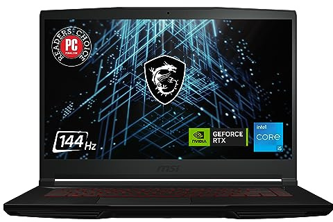 MSI GF63 Sottile portatile da gioco: Intel Core i5 di 11a generazione, GeForce RTX 2050, 15.6 FHD, 144Hz, 8GB DDR4, 512GB NVMe SSD, Cooler Boost 5, Win 11: Nero 1UCX-1424US