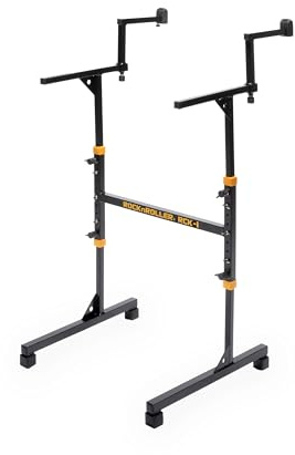Rock N Roller Compact Keystand RCK-1, portabelt tangentbordsstativ (tangentbordsstativ med 2 nivåer, robust och justerbart, hög lastkapacitet, med bärväska, reseanpassat tangentbordsstativ)