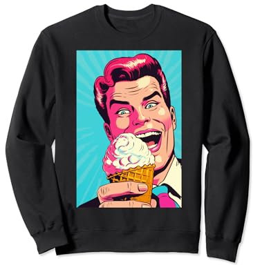 Gaufrier glacé cornet de glace glace pop art vintage rétro glacé café glacé Sweatshirt