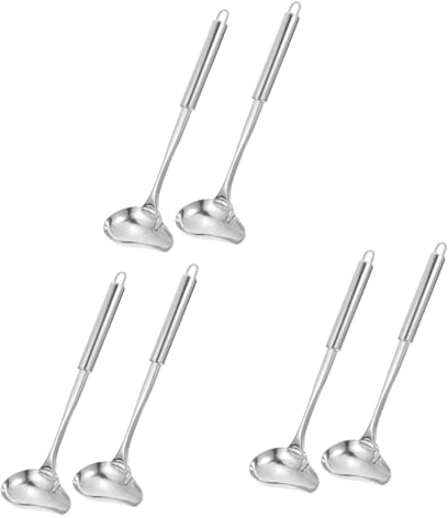 LIFKOME 6 Pièces cuillère à sauce en acier inoxydable mini louche à sauce louche de cuisine avec bec verseur couverts de table glace cuillère de service alimentaire à huile Marin