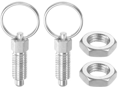QUARKZMAN 2 Piezas Pasador de Resorte con Anillo de Extracción 5/16˝-18 Rosca Longitud 0.63 Cabeza Redonda Acero al Carbono Pasador Índice Retráctil No Bloqueable Posicionamiento