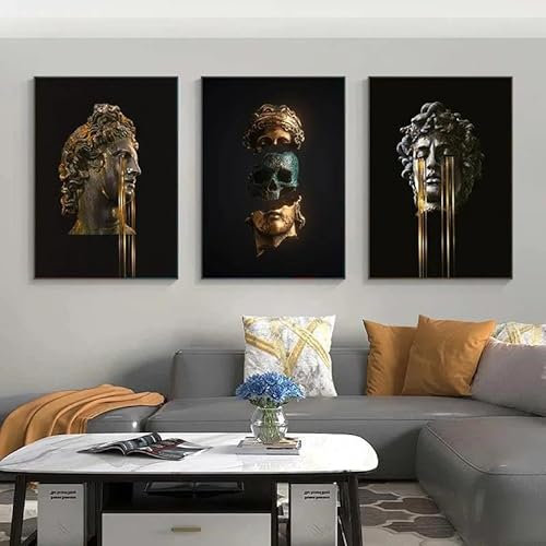 Retro-elegante Blumen-Wand-Kunst-Poster, bunte Wildblumen-Leinwanddrucke, Bilder, moderne Raumdekoration 30x40cmx3 ohne Rahmen