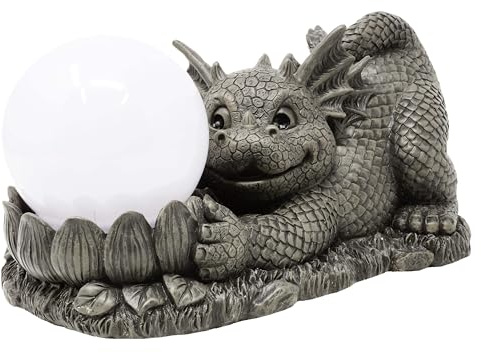 MystiCalls Gartendrache mit Blume als Solarlampe - Garten, Drache, Figur