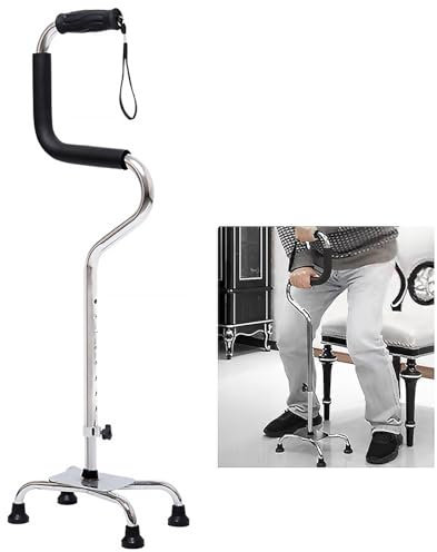 Aufstehhilfe Senioren, 8 Stufen Höhenverstellbare Stand Gehstock, Ältere Stehhilfe,Belastbar 136kg, Gehhilfe für Erwachsene für Ältere und Behinderte Mensche（Silber）