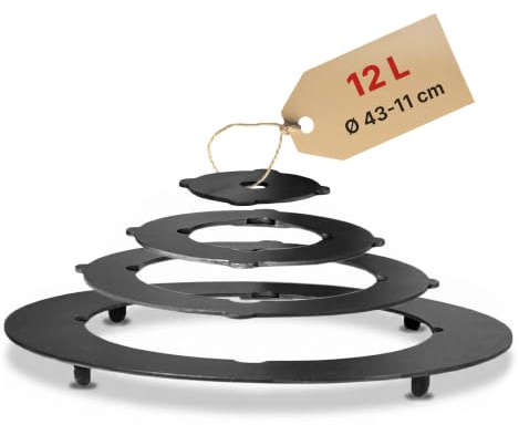 Adapter-Ringe für Utschak (Uchag, Campingofen) 12 L für Kasan (Kazan) | 4 mm Stahl, Reduzierringe (Ofenringe) für Kochgeschirr, Gulaschkessel, Feuerkessel für Feuerofen (Kazanofen) mit Ø 38-42 cm