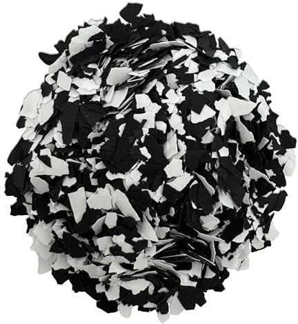 CAIRCON Farbchips für Bodenbeschichtung – Dekochips für Epoxid, PU & Acrylat Bodenfarbe – Mix Schwarz-Weiß 1Kg
