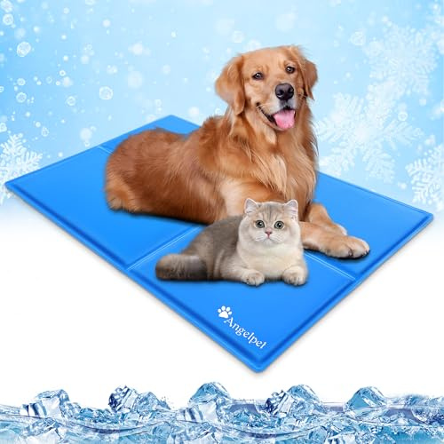 Angelpet Tapis rafraîchissant pour chiens et chats, taille XL 120 x 80 cm - Tapis en gel auto-refroidissant non toxique, imperméable et durable