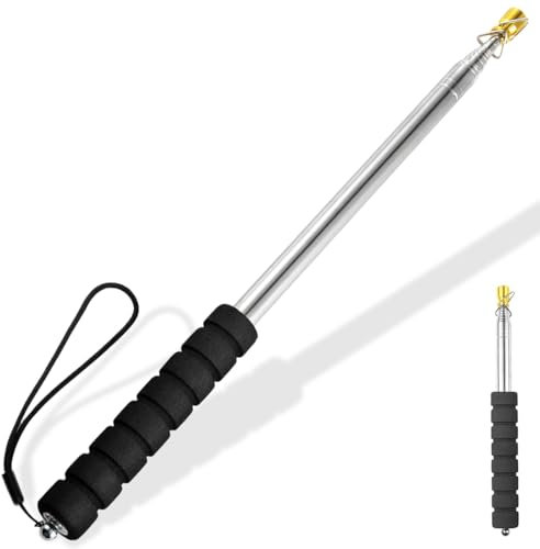 2 metri Asta Bandiera Telescopica, Asta Portatile con Clip, Asta Telescopica all'Aperto, per il campeggio viaggi escursioni concorsi insegnanti guide turistiche