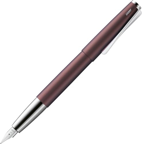 Lamy studio orion matt Füller – universeller Füllfederhalter in elegantem Gehäuse aus Ganzmetall – mit propellerförmigem Clip & Stahlfeder in Strichbreite F – inkl. Tintenpatrone T 10 blau