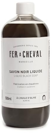 Savon Noir Liquide à l'huile d'Olive 500ml - Fer à cheval