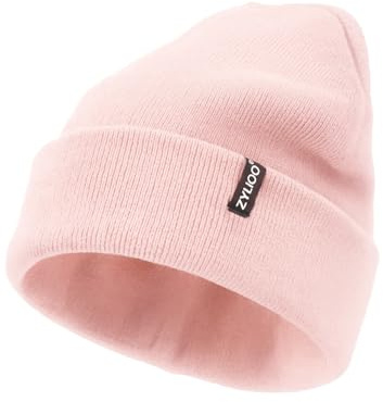 Zylioo XS/S/M/L/XL/XXL mössa hattar för stora/små huvuden, vinter stickad -hattar, varm slouchy manschett dödskallskådningskeps, (Mössa+lös) Rosa, XXL/3XL