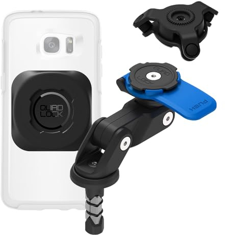 QUAD LOCK Motorrad-Gabelschaft (V2) Handyhalterung mit Vibrationsdämpfer und universellem MAG-Adapter für Smartphones