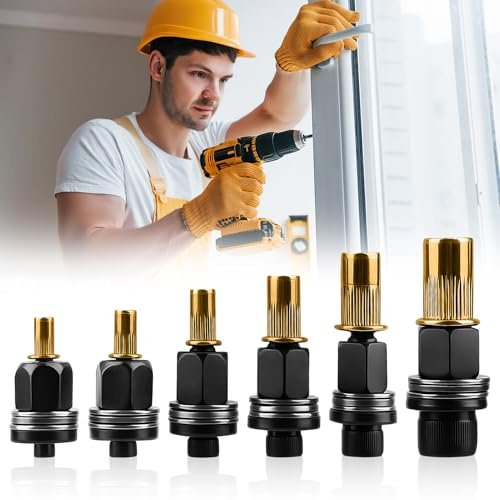 6 Pcs Rivettatrici Manuali di Teste Set Compatibile con Pinze, Kit di testine per Rivetti Manuale, Rivettatrice per Inserti Filettati Accessori per Rivetti M3 M4 M5 M6 M8 M10 M12(Nero）