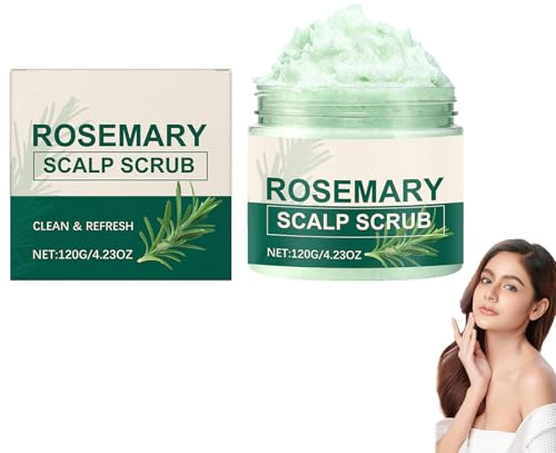 Esfoliante scrub per cuoio capelluto al rosmarino, shampoo scrub per capelli per pulire e nutrire, detergente esfoliante delicato, favorisce la crescita dei capelli in caso di diradamento (1pcs)