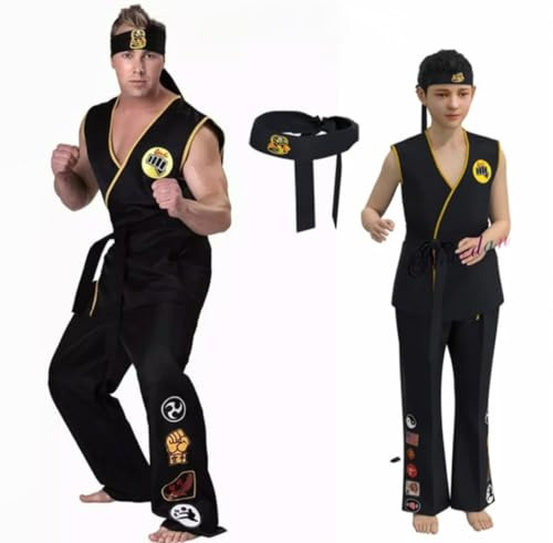 Svart Karate Daniel Larusso Uniform, Svart, Kids 110-120